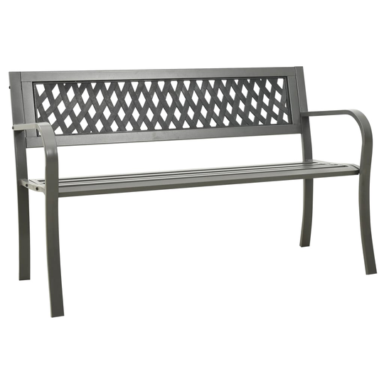 vidaXL Trädgårdsbänk 125 cm stål grå