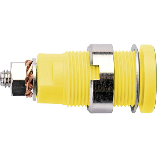 Schützinger SEB 6445 Ni / GNGE Säkerhets Labhylsa Hona inbyggd vertikal Stift-Ø: 4 mm Grön, Gul 1 st