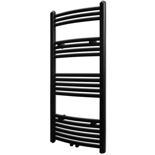 Handdukstork centralvärme element båge svart 500 x 1160 mm