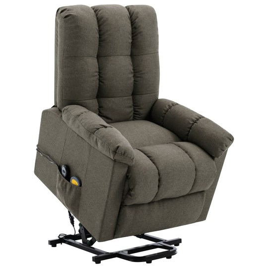 vidaXL Massagefåtölj med uppresningshjälp taupe tyg