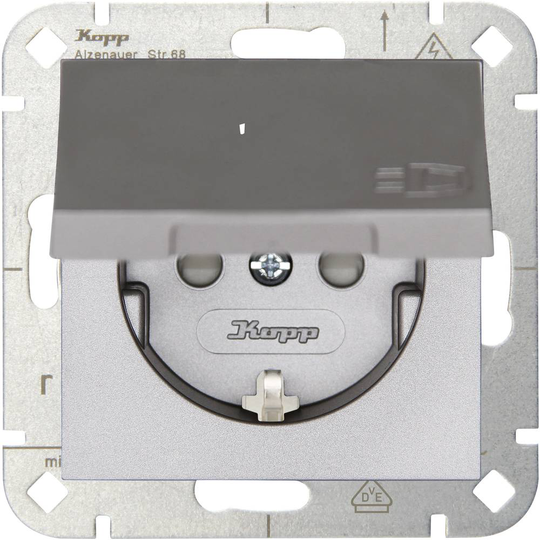 Kopp 1x Insats Vägguttag lock HK 07 Stål 940147004