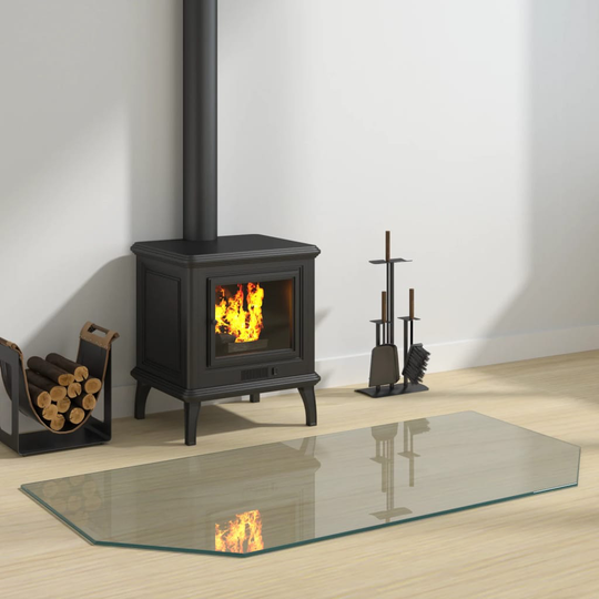 vidaXL Glasskiva för öppen spis sexkantig 120x60 cm