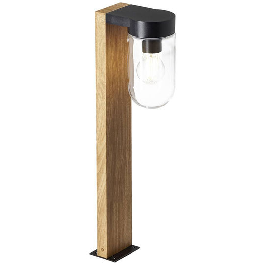Utomhusmarkbelysning E27 Brilliant Cabar 96373/76 Trä (mörkt), Svart