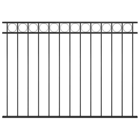vidaXL Staketpanel stål 1,7x1,2 m svart