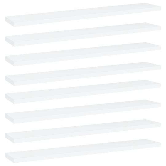 vidaXL Hyllplan 8 st vit 60x10x1,5 cm spånskiva