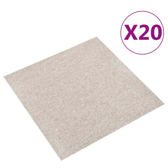 vidaXL Textilplattor 20 st 5 m² 50x50 cm ljusbeige