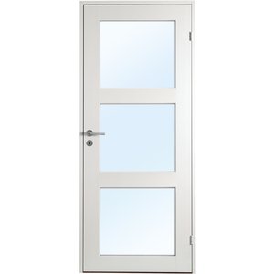 Innerdörr Öland - Massivt dörrblad med glas i 3:spegel-indelning