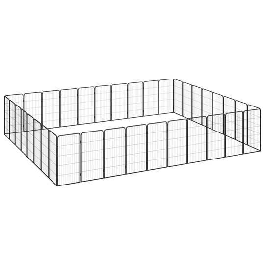 vidaXL Hundbur 36 paneler svart 50x100 cm pulverlackerat stål