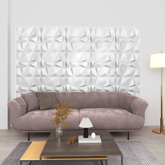 vidaXL 3D Väggpaneler 24 st 50x50 cm diamant vit 6 m²