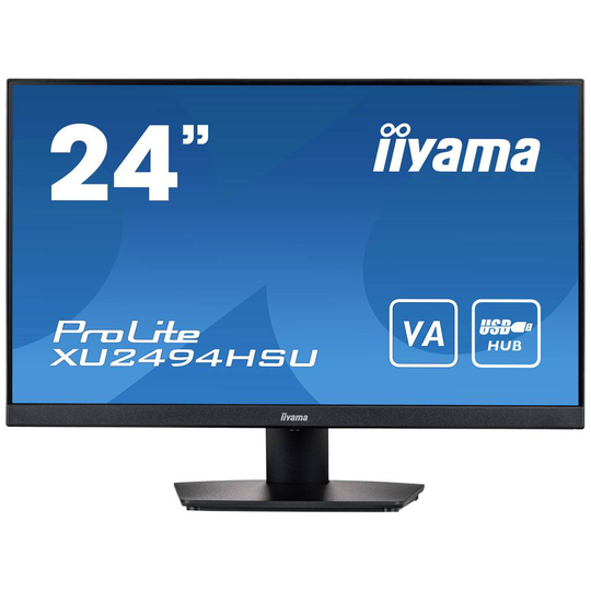 Iiyama XU2494HSU-B2 LED-skärm 60.5 cm (23.8 tum) 1920 x 1080 pixel Full HD 4 ms USB, HDMI, DisplayPort, Hörlurar (3.5 mm) VA LED