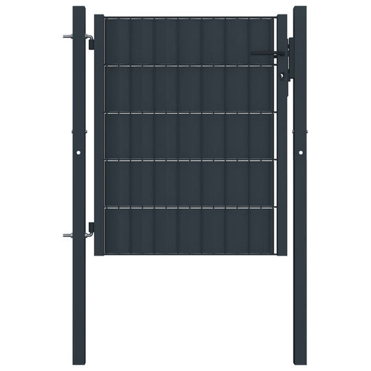 vidaXL Stängselgrind PVC och stål 100x101 cm antracit