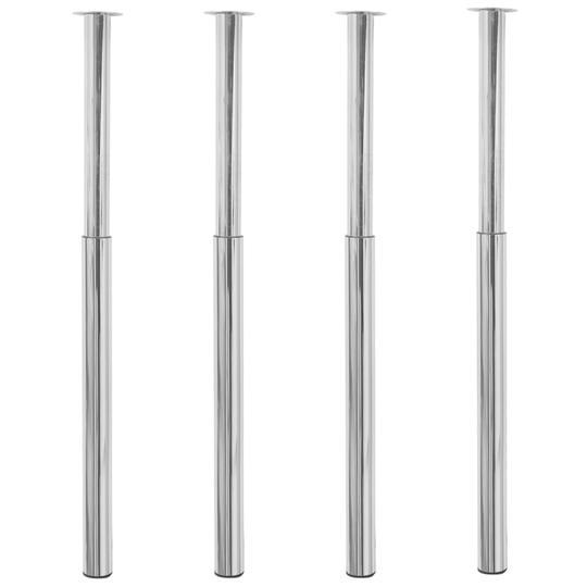 vidaXL Justerbara bordsben 4 st 710 mm-1100 mm krom