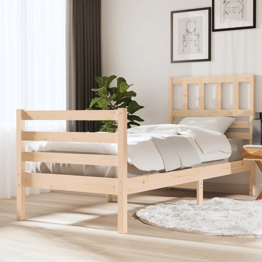 vidaXL Sängram massivt trä 100x200 cm enkelsäng