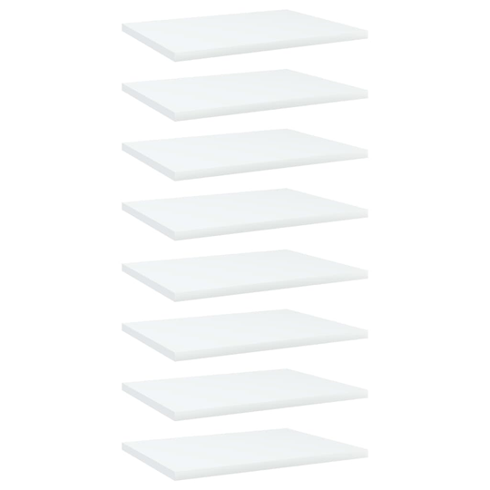 vidaXL Hyllplan 8 st vit 40x30x1,5 cm spånskiva