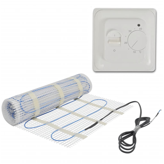 Golvvärmematta 2 m² 200 W/m² med termostat