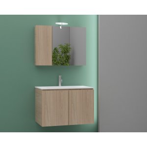 Möbelpaket Verona 75 - Beige med spegelskåp