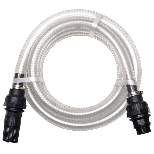 vidaXL Sugslang med koppling 7 m 22 mm vit