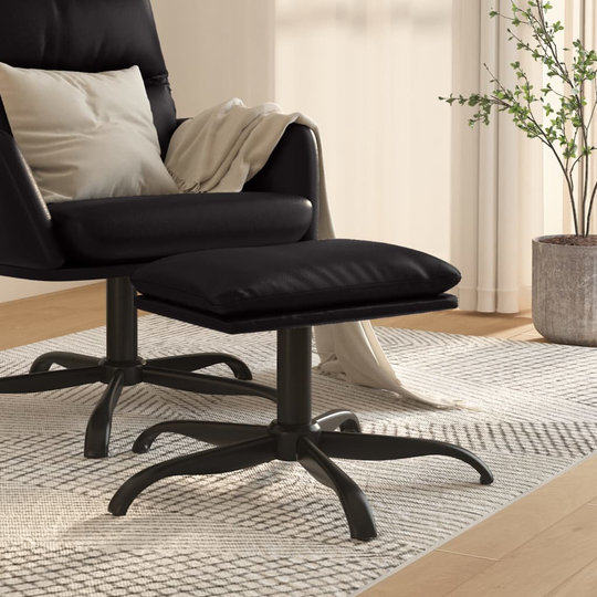 vidaXL Fotpall svart 60x60x39 cm konstläder