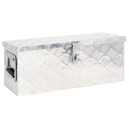 vidaXL Förvaringslåda silver 60x23,5x23 cm aluminium