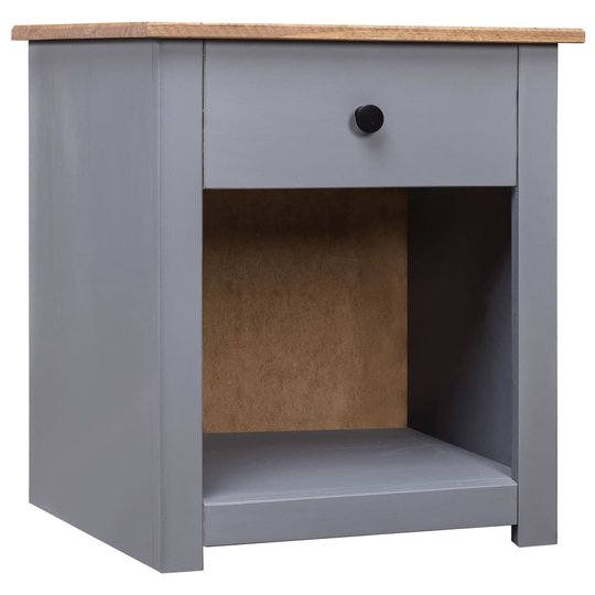 vidaXL Sängbord grå 46x40x57 cm massiv furu panama