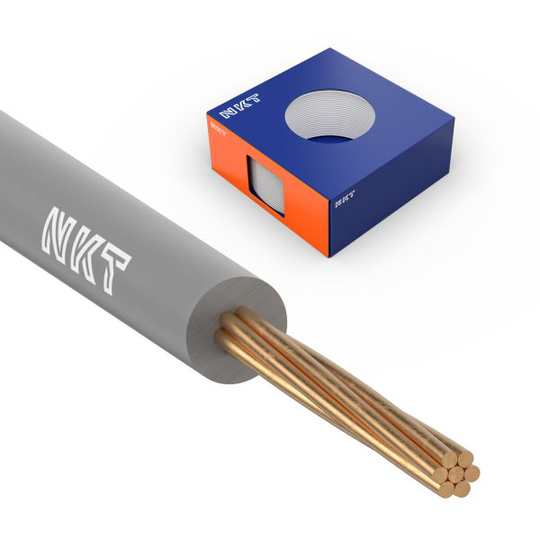 NKT FQ XTRA Installationskabel 450/750V, 1.5 mm², 100 m ring Grå