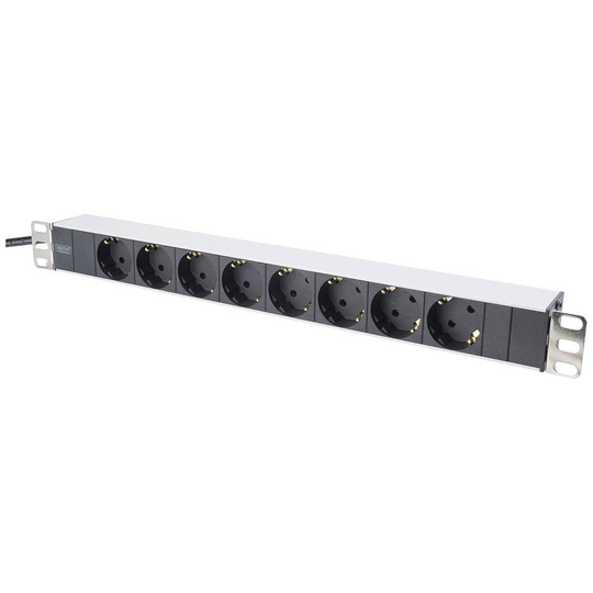Digitus DN-95401 19 tum Nätverksskåp-förgreningsdosa 1 U Jordat uttag inkl. 2 metallfästen