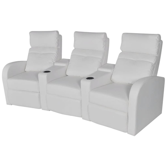 vidaXL Biosoffa 3-sits konstläder vit