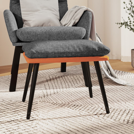 vidaXL Fotpall ljusgrå & orange 45x29,5x39 cm tyg & konstläder