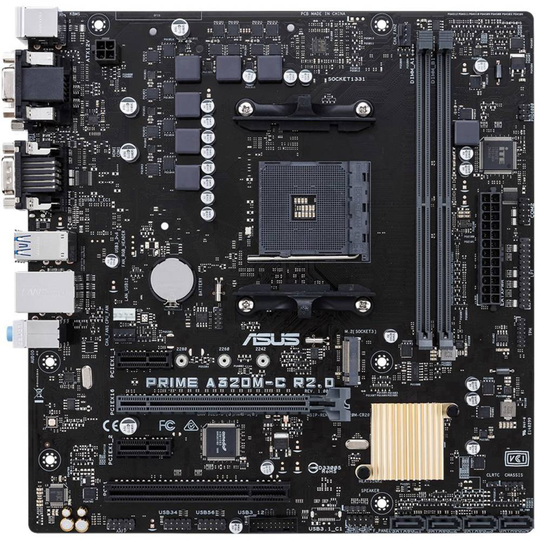 Asus PRIME A320M-C R2.0 Moderkort Sockel AMD AM4 Formfaktor Micro-ATX Moderkort-chipset AMD® A320