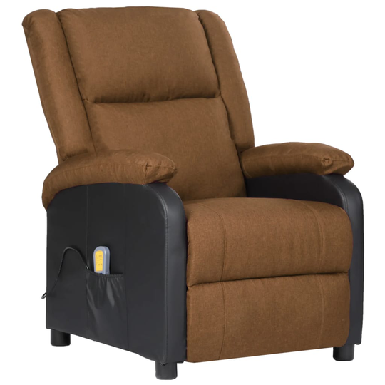 vidaXL Massagefåtölj taupe konstläder och tyg