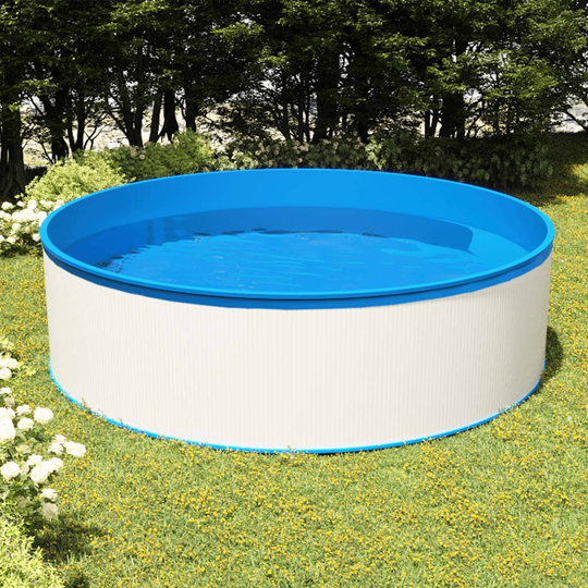 vidaXL Plaskpool med hängande skimmer och pump 350x90 cm vit