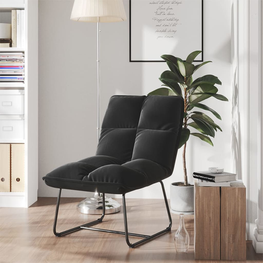vidaXL Vilstol med metallram svart sammet
