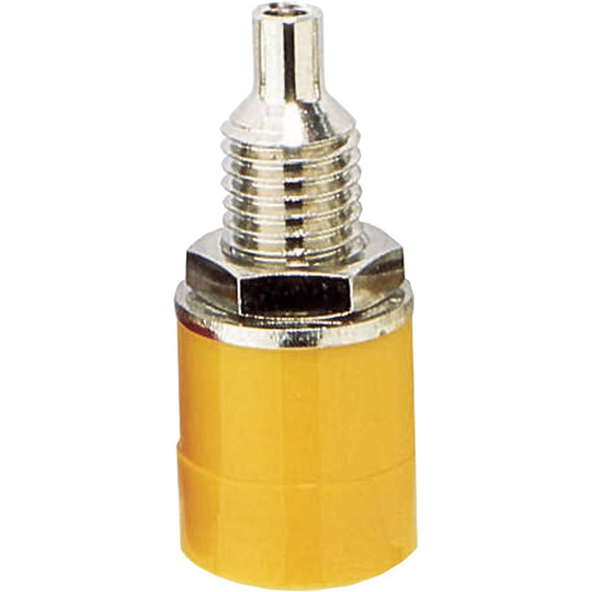 BKL Electronic 072308 Labhylsa Hona inbyggd vertikal Stift-Ø: 4 mm Gul 1 st