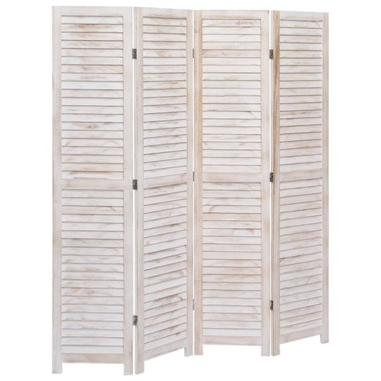 vidaXL Rumsavdelare 4 paneler vit 140x165 cm trä