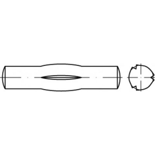 TOOLCRAFT TO-5438172 Räffelpinne, slitsad från mitten 10 mm Stål 25 st