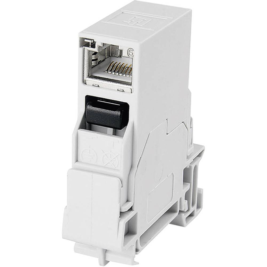 DIN-skenor koppling RJ45 Koppling inbyggnad Poler: 8P8C J80023A0003 Ljusgrå Telegärtner J80023A0003 1 st