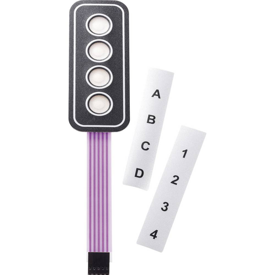 Membran-keypad Självhäftande, med märkningsremsor Knappsats-matris 1 x 4 APEM AC3533 1 st