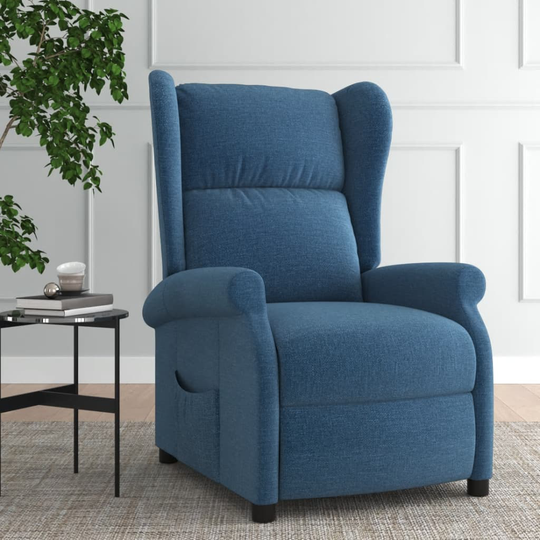 vidaXL Reclinerfåtölj blå tyg