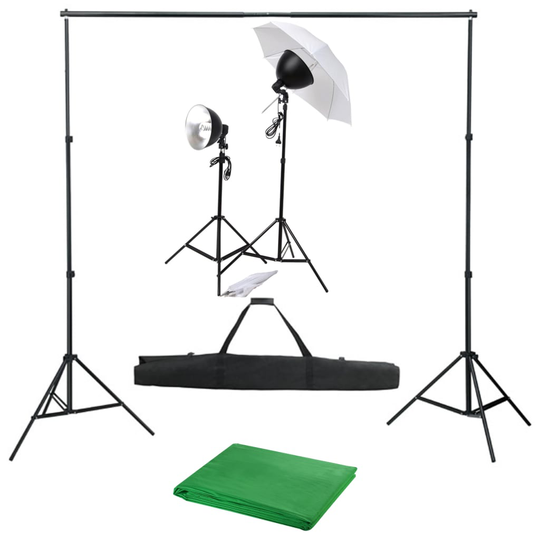 vidaXL Fotostudio med lampor och bakgrund