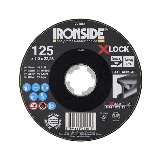 Ironside 201861 Kapskiva 125 cm, X-LOCK, för stål, F41 125x1x22,23 mm