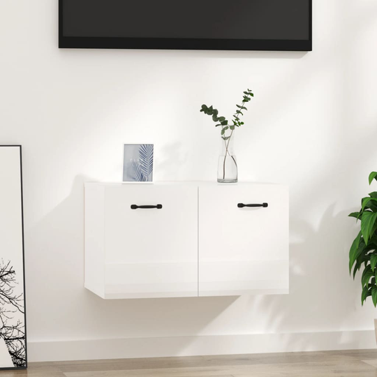 vidaXL Väggskåp vit högglans 80x35x36,5 cm konstruerat trä
