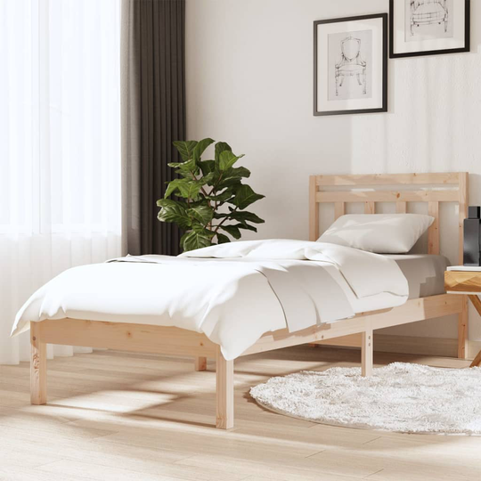vidaXL Sängram massivt trä 90x190 cm enkelsäng