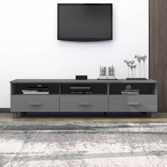 vidaXL TV-bänk mörkgrå 158x40x40 cm massiv furu