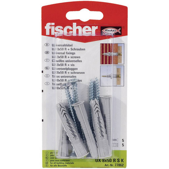 Fischer UX 8 x 50 RS K Universalplugg 50 mm 8 mm 77862 1 set