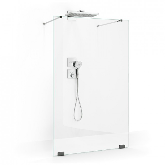 Grace Skärmvägg Walk in shower - Klarglas Krom 120