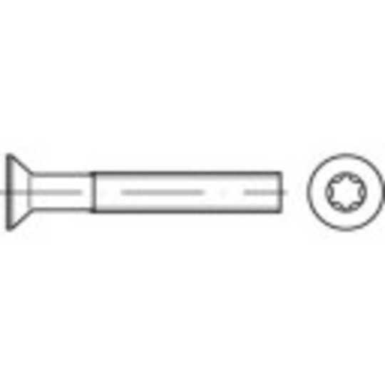 TOOLCRAFT 1066282 Försänkta skruvar M3 10 mm T-profil DIN 965 Rostfritt stål A4 1000 st
