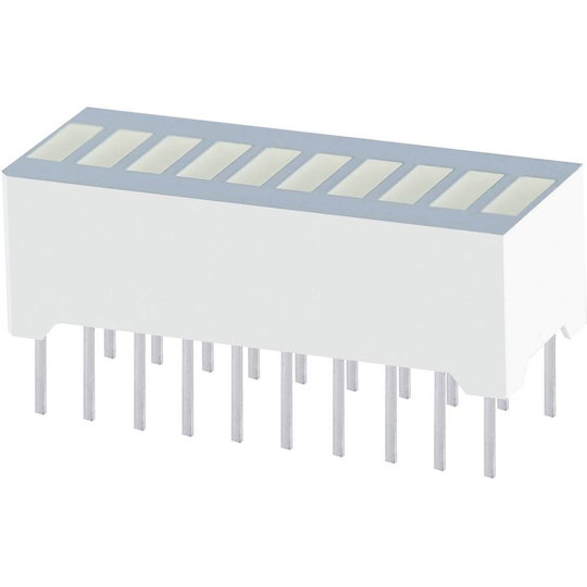 Kingbright DC-10SURKWA LED stapelgraf 10x Röd (B x H x D) 25.4 x 10.16 x 8 mm