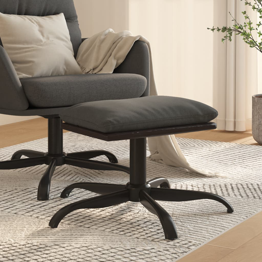 vidaXL Fotpall mörkgrå 60x60x39 cm tyg och konstläder