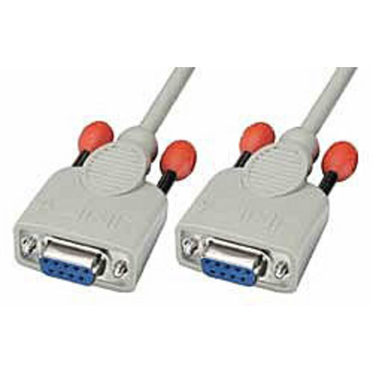 LINDY Seriell Anslutningskabel [1x D-SUB hona 9-pol - 1x D-SUB hona 9-pol] 3.00 m Vit