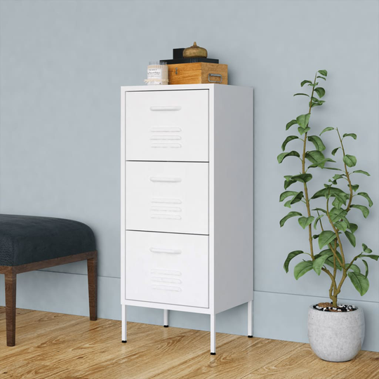 vidaXL Förvaringsskåp vit 80x35x101,5 cm stål